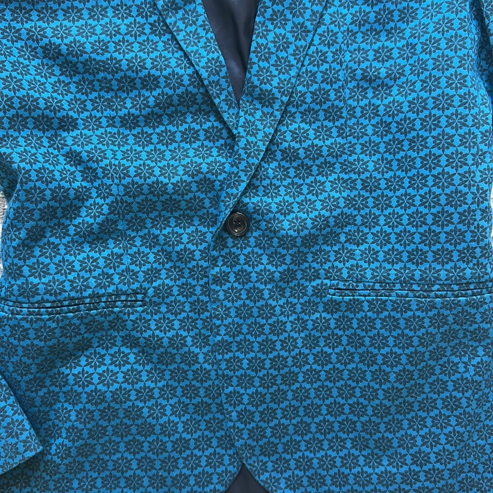 Zara Blue Sport Coat with Intricate Pattern - Picture 5 of 5